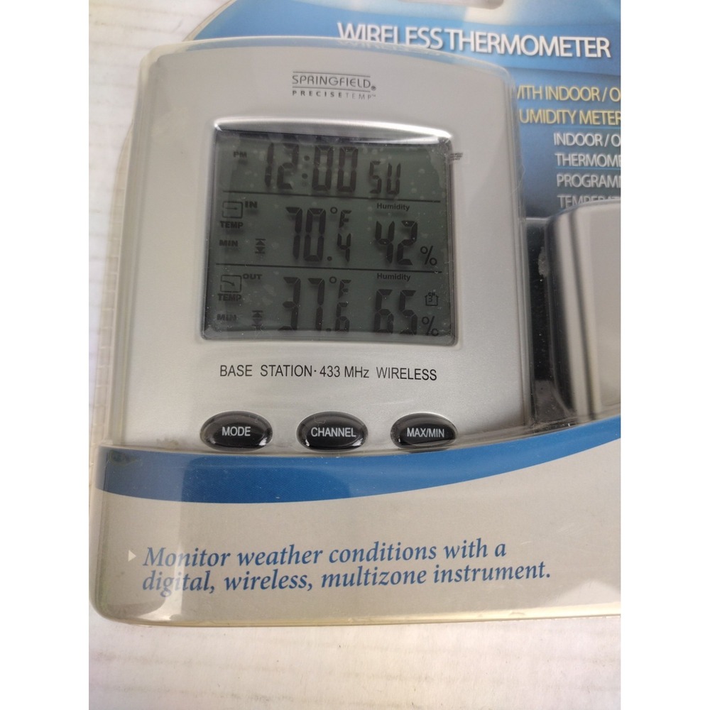 Springfield Precise Temp Wireless Thermometer Indoor/Outdoor Humidity Reader - Picture 5 of 6